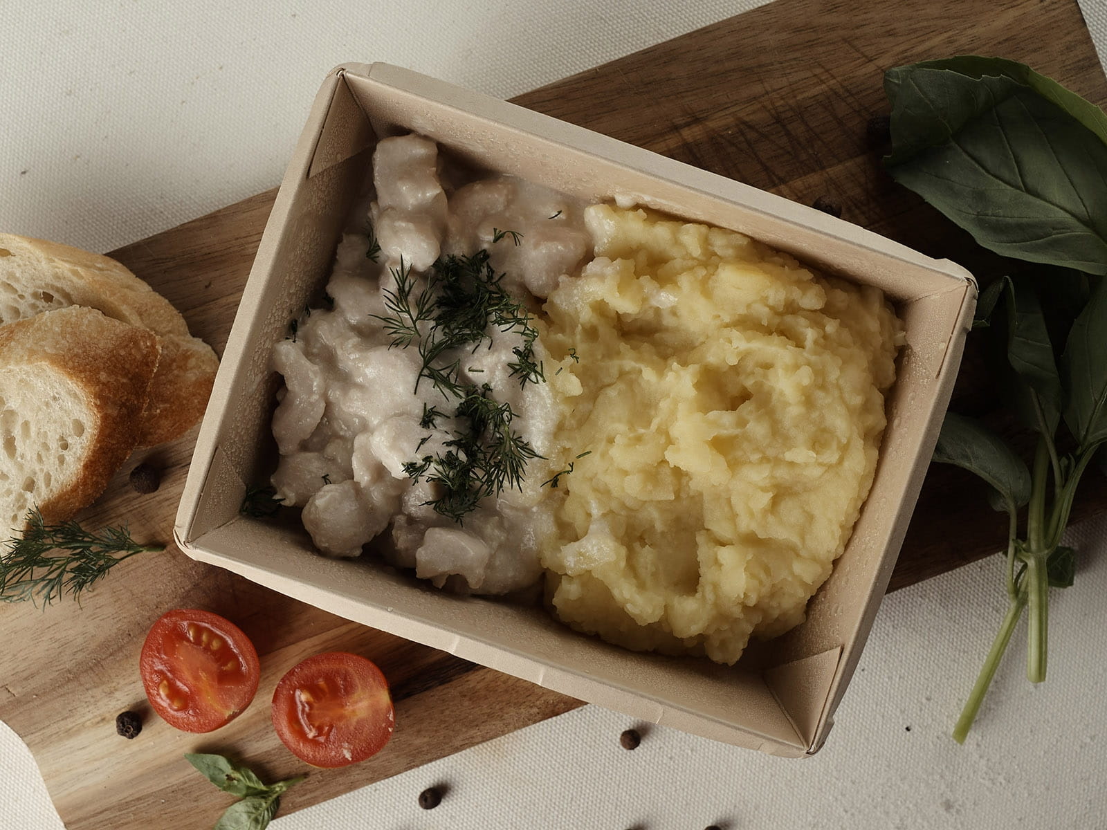Фрикасе из курицы с пюре
